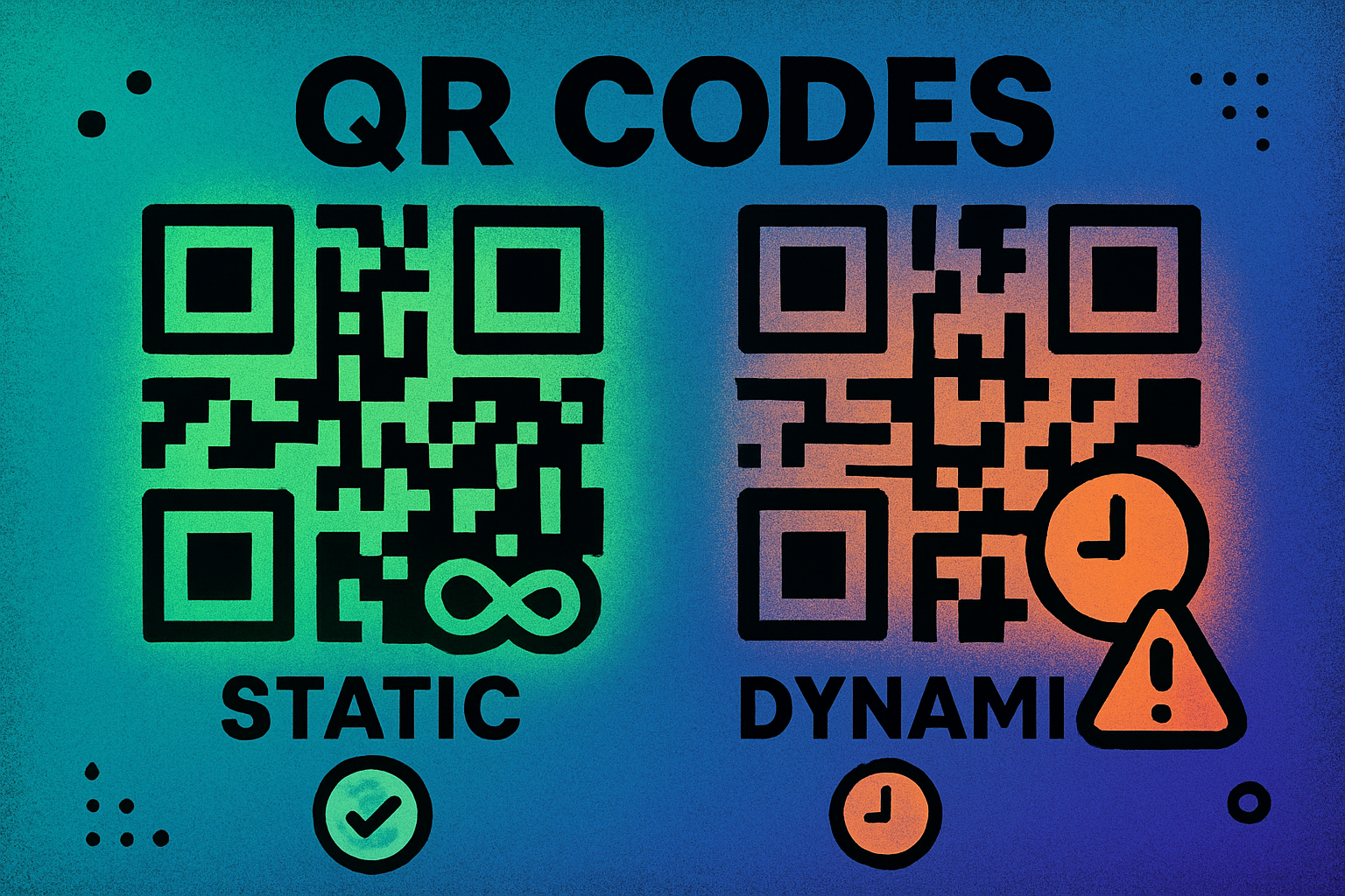 Comparison of static QR codes that last forever versus dynamic QR codes that can expire