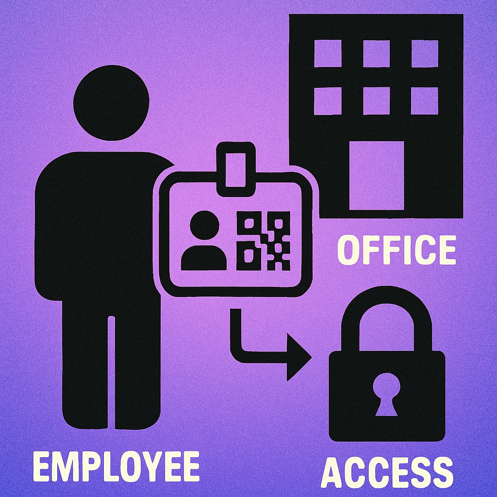 QR codes on employee badges