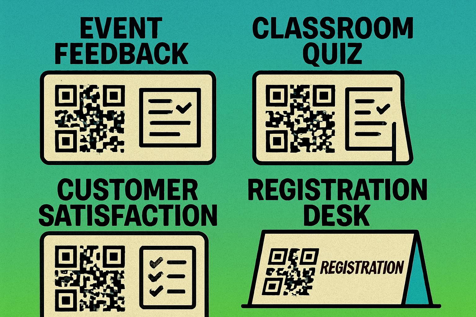 Google Form QR codes at events, in classrooms, and on feedback cards