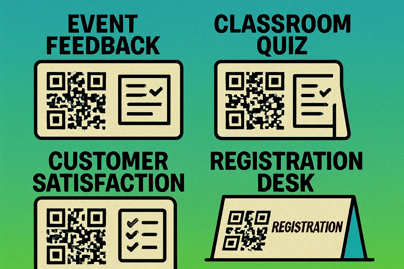 Google Form QR codes at events, in classrooms, and on feedback cards