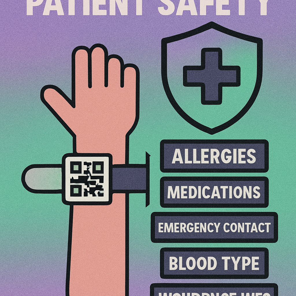 Patient scanning a QR code on a discharge summary sheet with a smartphone to access their digital health record