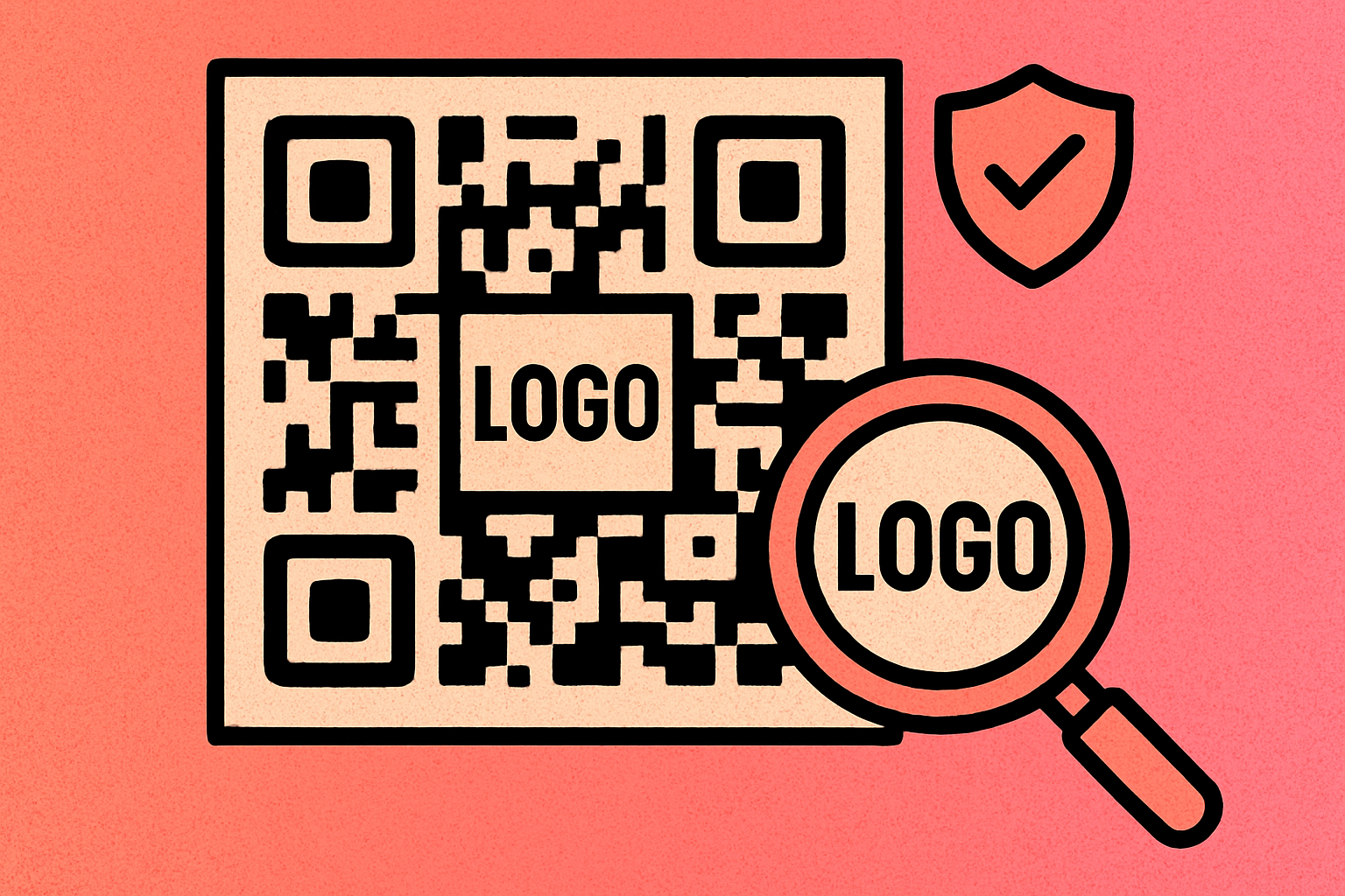 QR code with logo in center showing error correction protection