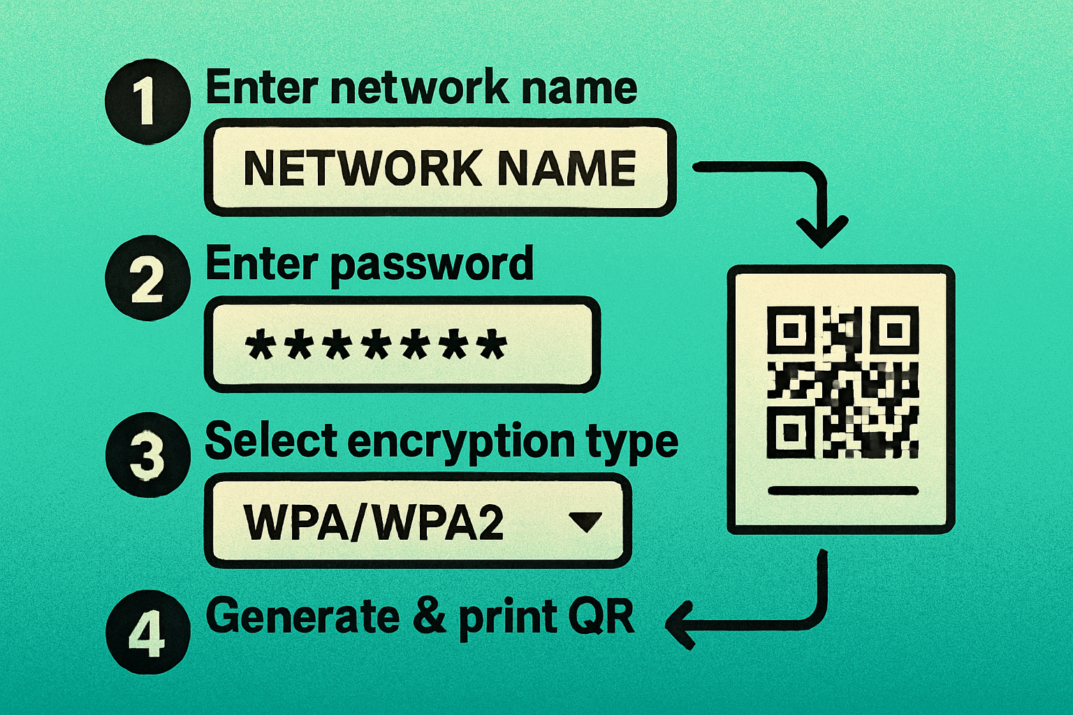 Step-by-step process for creating a Wi-Fi QR code